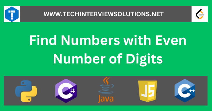 Find Numbers with Even Number of Digits